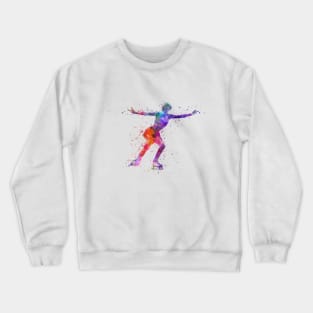 Figure skating in watercolor Crewneck Sweatshirt